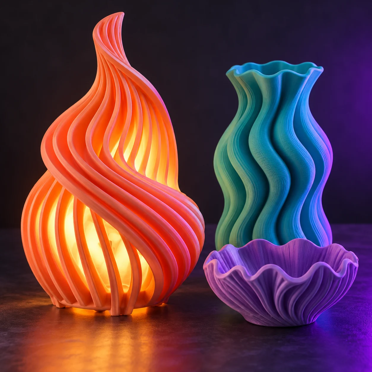Conceptos de iluminación y decoración multicolor