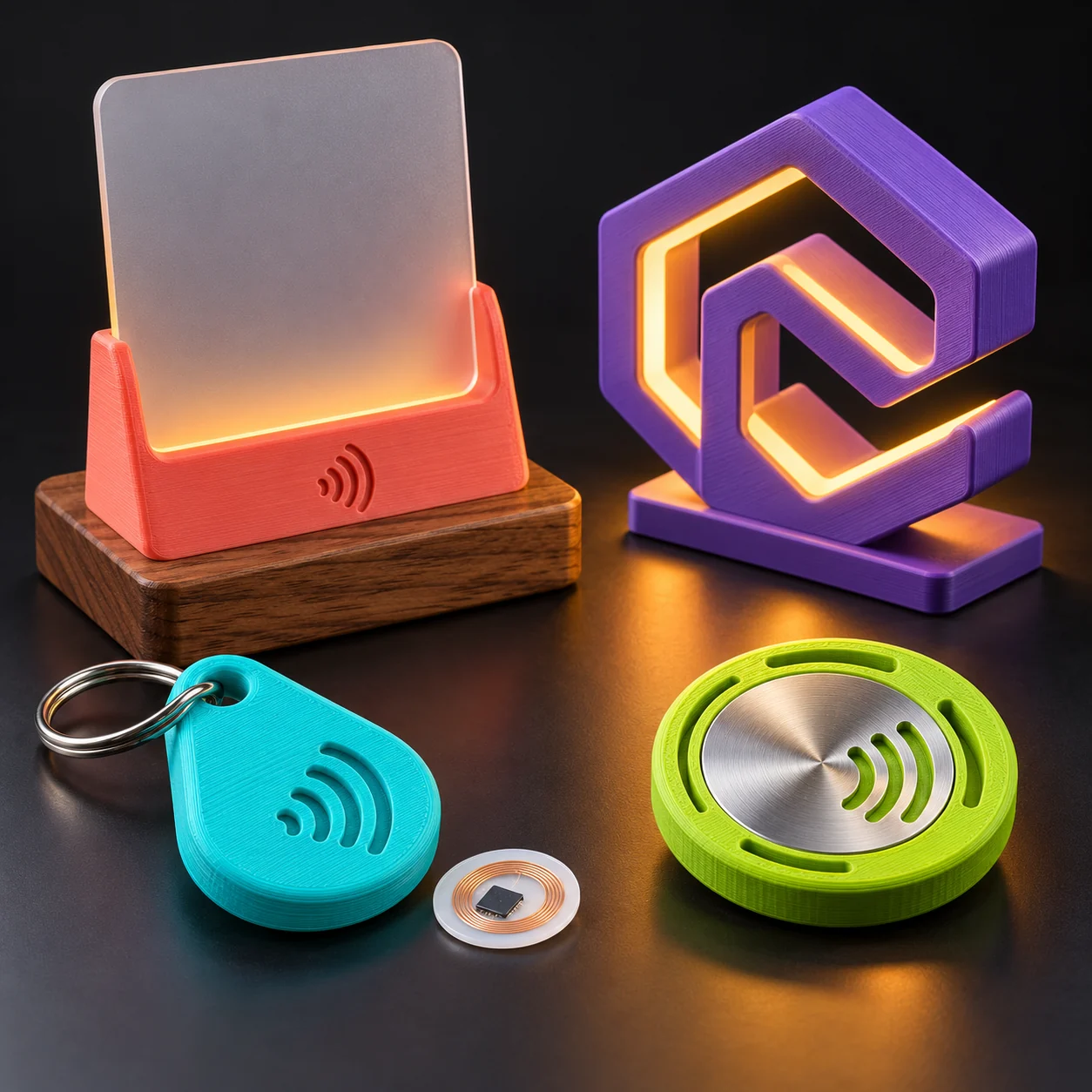 Conceptos promocionales con NFC y luz LED